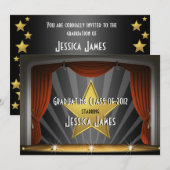Movie Star - Afstuderen-uitnodiging Kaart (Voorkant / Achterkant)