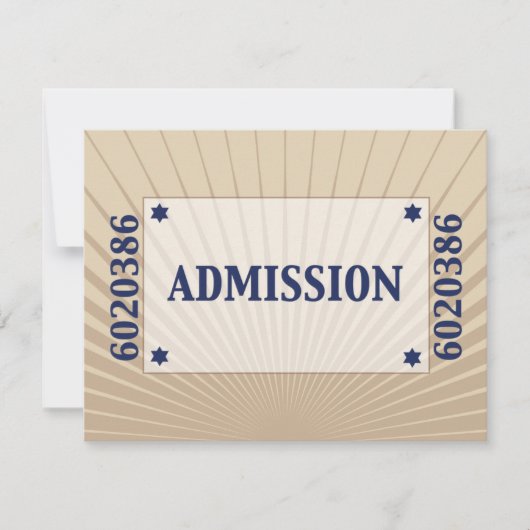 Movie Star Bar Mitzvah Reply RSVP Tan Navy Blue (Voorkant)