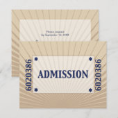 Movie Star Bar Mitzvah Reply RSVP Tan Navy Blue (Voorkant / Achterkant)