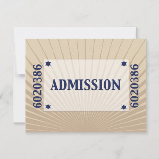 Movie Star Bar Mitzvah Reply RSVP Tan Navy Blue Kaartje