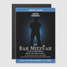 Movie Star Bar Mitzvah Save the Date Black Navy