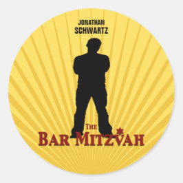 Movie Star Bar Mitzvah Sticker geel blauw