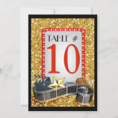 MOVIE STAR Bat Mitzvah Table Number Card Kaart (Voorkant)