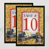 MOVIE STAR Bat Mitzvah Table Number Card Kaart (Voorkant / Achterkant)