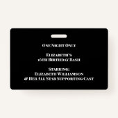 Movie Star Birthday Bash VIP Pass Badge (Achterkant)