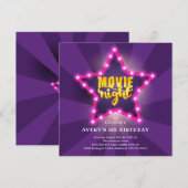 Movie Star Birthday Invitation Kaart (Voorkant / Achterkant)