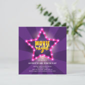 Movie Star Birthday Invitation Kaart (Staand voorkant)
