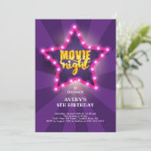 Movie Star Birthday Invitation Kaart (Staand voorkant)