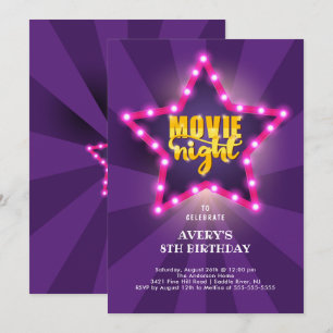 Movie Star Birthday Invitation Kaart
