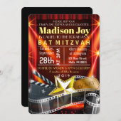 MOVIE STAR HOLLYWOOD Bat Mitzvah Uitnodiging (Voorkant / Achterkant)