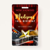 MOVIE STAR HOLLYWOOD BROADWAY Birthday VIP Pass Ba Badge (Voorkant)