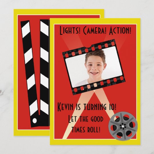 Movie Star Invite Kaart (Voorkant / Achterkant)