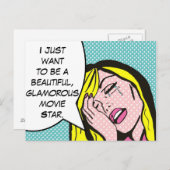 Movie Star Pop Art Briefkaart (Voorkant / Achterkant)