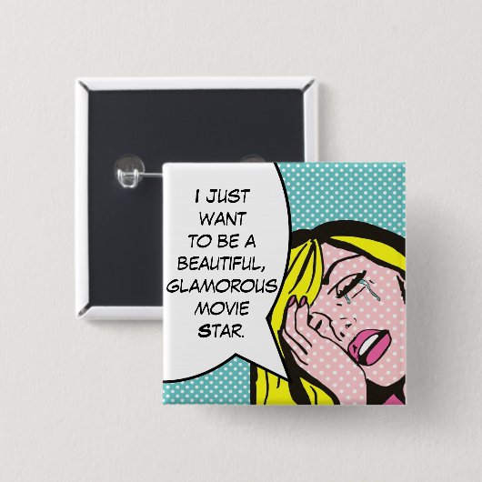 Movie Star Pop Art Button (Voorkant /achterkant)