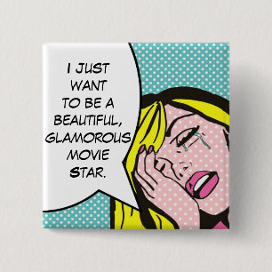 Movie Star Pop Art Button