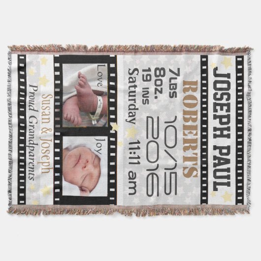 Movie Star Retro Fotolijsten Film Reel Deken (Voorkant)