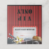 MOVIE STAR VIP Bar Bat Mitzvah Zitplaatsen Escort  Plaatskaartje (Buitenkant ongevouwen)