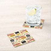 Movie Theater leuk patroon Kartonnen Onderzetters (Insitu)