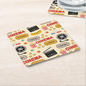 Movie Theater leuk patroon Kartonnen Onderzetters (Schuin)