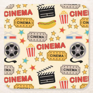 Movie Theater leuk patroon Kartonnen Onderzetters