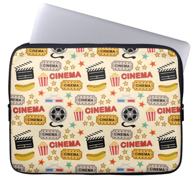 Movie Theater leuk patroon Laptop Sleeve (Voorkant)