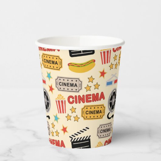 Movie Theater leuk patroon Papieren Bekers (Links)