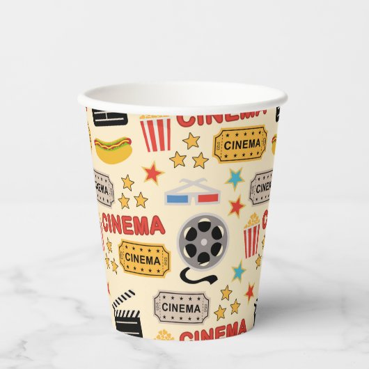 Movie Theater leuk patroon Papieren Bekers (Voorkant)