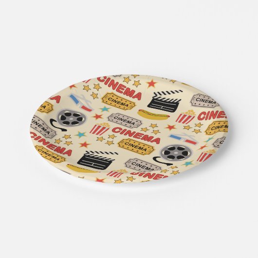 Movie Theater leuk patroon Papieren Bordje (Gekanteld)