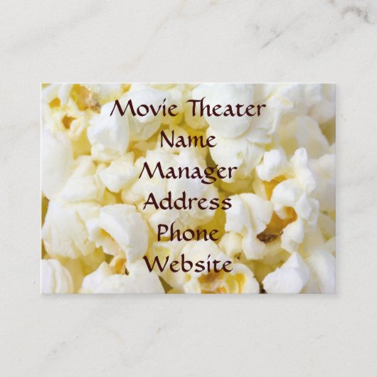 Movie Theater Popcorn Visitekaartje (Voorkant)