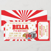 Movie Ticket Birthday Uitnodiging (Voorkant / Achterkant)