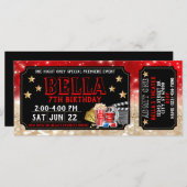 Movie Ticket Birthday Uitnodiging (Voorkant / Achterkant)