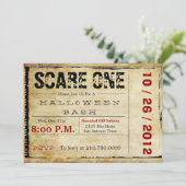 Movie Ticket Halloween Uitnodiging (Staand voorkant)