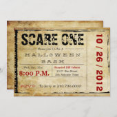 Movie Ticket Halloween Uitnodiging (Voorkant / Achterkant)