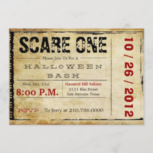Movie Ticket Halloween Uitnodiging