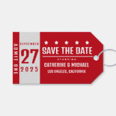 Movie Ticket Hollywood Bruiloft Save The Date Cadeaulabel (Voorkant (Horizontaal))