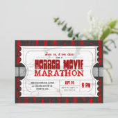 Movie Ticket Horror Movie Party Admission Kaart (Staand voorkant)