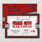 Movie Ticket Horror Movie Party Admission Kaart (Voorkant / Achterkant)