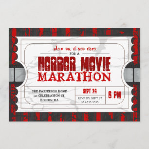 Movie Ticket Horror Movie Party Admission Kaart