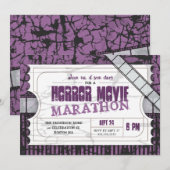 Movie Ticket Horror Movie Party Admission Kaart (Voorkant / Achterkant)