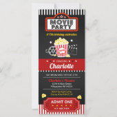 Movie Ticket Invite, Movie Night Invitation (Voorkant)