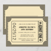 Movie Ticket Kaart (Voorkant / Achterkant)