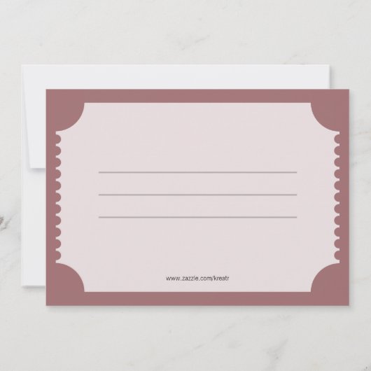 Movie Ticket Kaart (Achterkant)