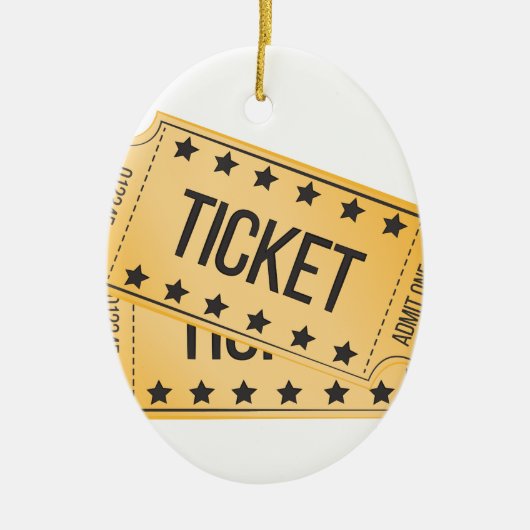 Movie Ticket Keramisch Ornament (Voorkant)