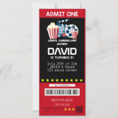 Movie Ticket Movie Party Boy Verjaardag Tickets Kaart (Voorkant)