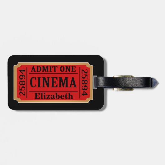 Movie Ticket Stub & Name Bagagelabel (Achterkant horizontaal)