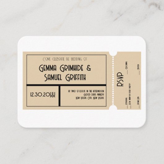 Movie Ticket Theme RSVP-kaart Informatiekaartje (Voorkant)