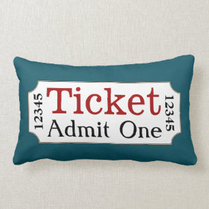 Movie Ticket Turquoise Cinema Pillow Kussen