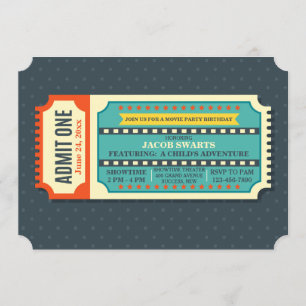 Movie Ticket-uitnodiging Kaart