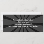 Movie Ticket Uitnodigingen, Zwart-wit Verjaardag Kaart (Achterkant)