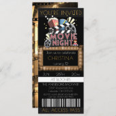 Movie Ticket Verjaardagsfeestuitnodiging Kaart (Voorkant / Achterkant)